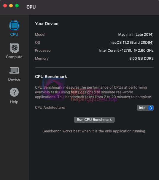 Geekbench v5.3.1 Mac上硬件性能跑分工具
